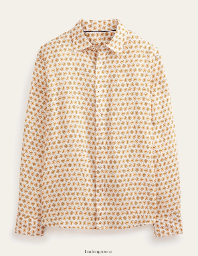 συγκομιδή χρυσού ήλιου είδη ένδυσης λινό πουκάμισο με γιακά Boden άνδρες 464PH83511