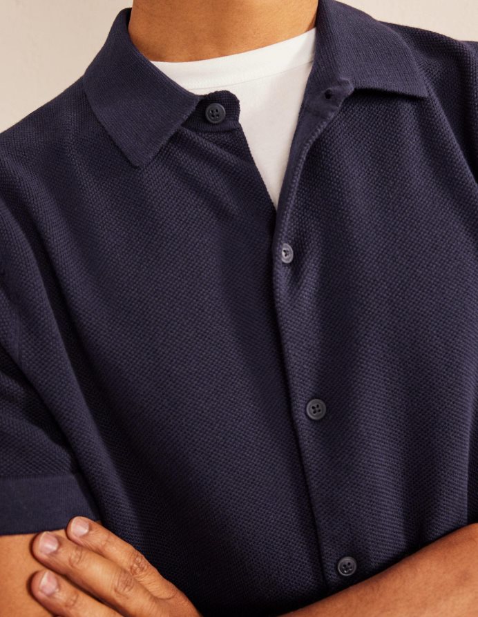 ΠΟΛΕΜΙΚΟ ΝΑΥΤΙΚΟ είδη ένδυσης πλεκτό κοντομάνικο πουκάμισο Boden άνδρες 464PH83526