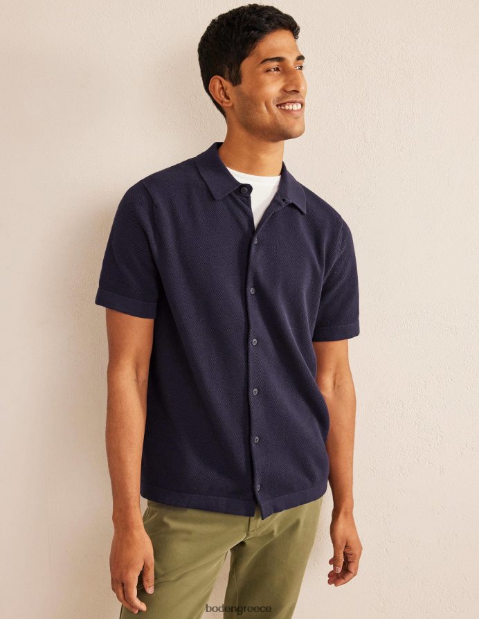 ΠΟΛΕΜΙΚΟ ΝΑΥΤΙΚΟ είδη ένδυσης πλεκτό κοντομάνικο πουκάμισο Boden άνδρες 464PH83526