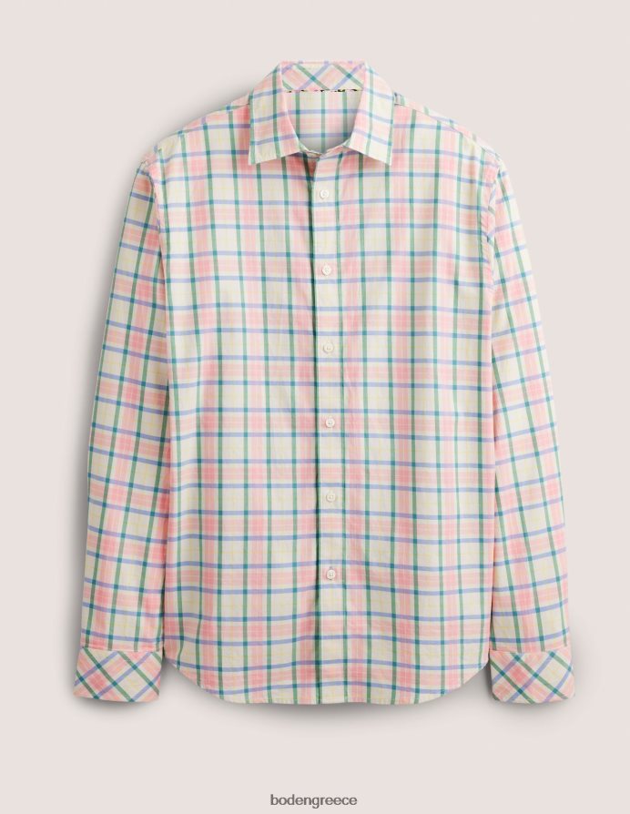 εκρού και καμέο ροζ επιταγή είδη ένδυσης πουκάμισο με γιακά Boden άνδρες 464PH83540