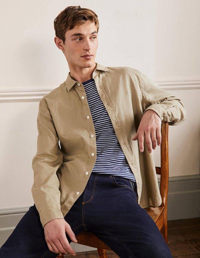 βύνη είδη ένδυσης λινό πουκάμισο με γιακά Boden άνδρες 464PH83611