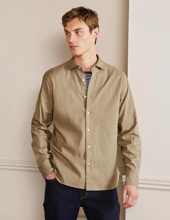 βύνη είδη ένδυσης λινό πουκάμισο με γιακά Boden άνδρες 464PH83611
