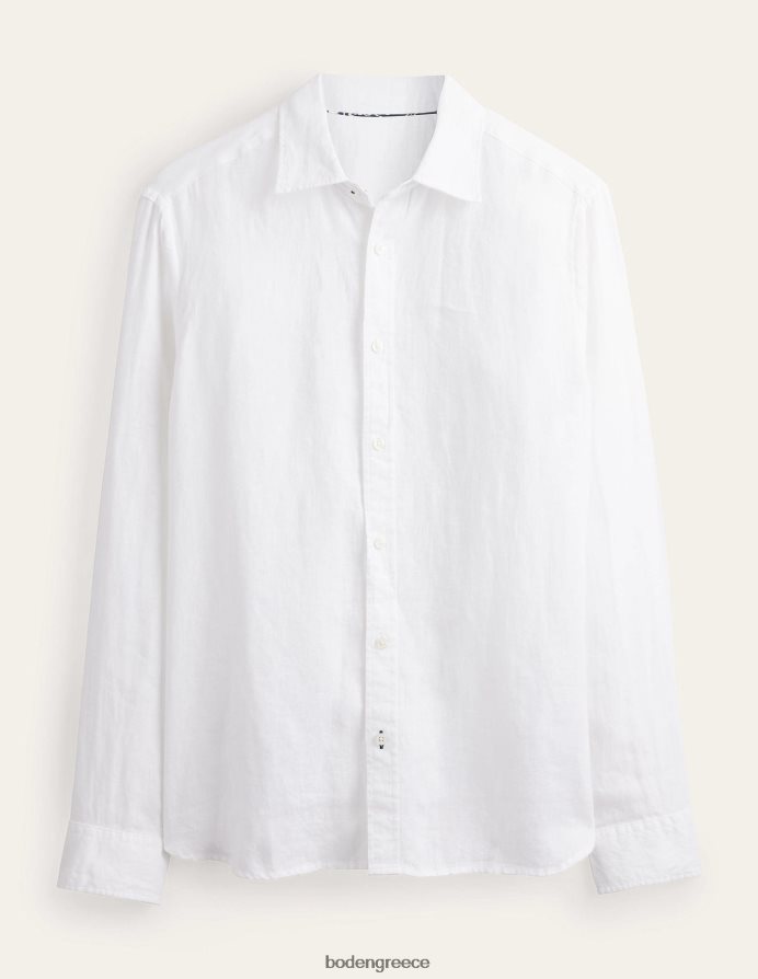 άσπρο είδη ένδυσης λινό πουκάμισο σε λεπτή εφαρμογή Boden άνδρες 464PH83617