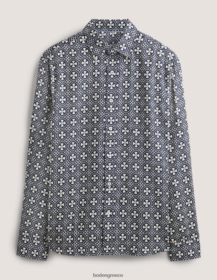 πλακάκι γαλλικού ναυτικού είδη ένδυσης λινό πουκάμισο με γιακά Boden άνδρες 464PH83629