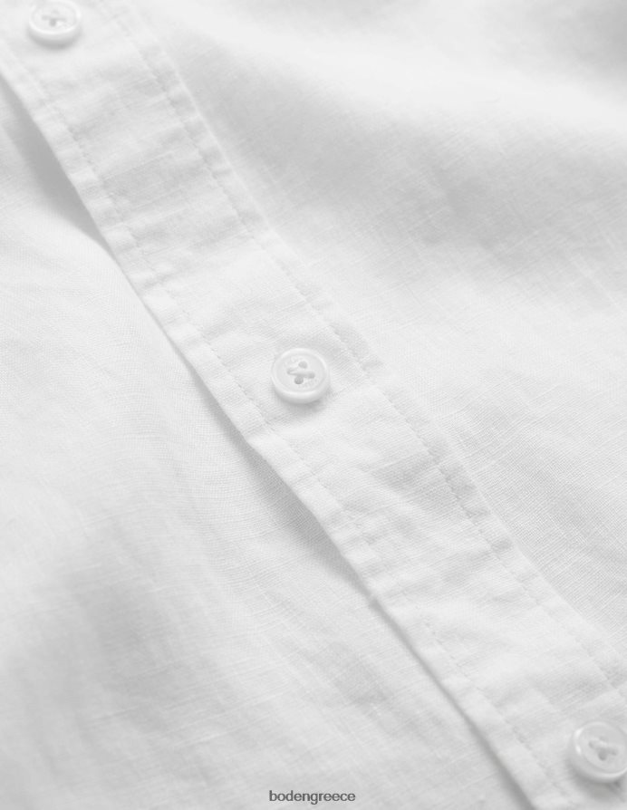 άσπρο είδη ένδυσης λινό πουκάμισο με γιακά Boden άνδρες 464PH83633