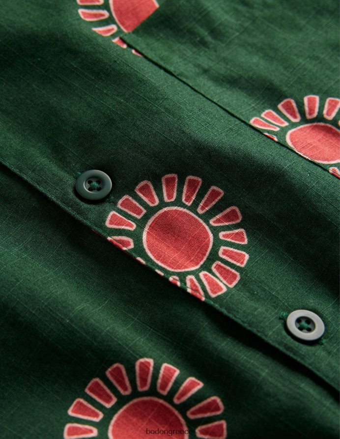 στάμπα από φύλλα φοίνικα είδη ένδυσης ανάγλυφο πουκάμισο με γιακά Boden άνδρες 464PH83634