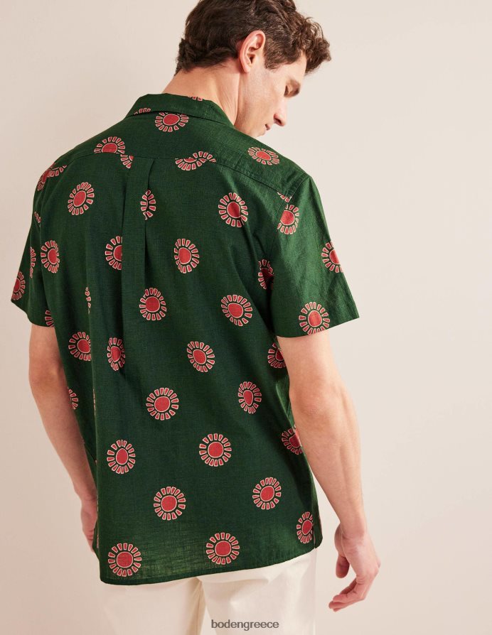 στάμπα από φύλλα φοίνικα είδη ένδυσης ανάγλυφο πουκάμισο με γιακά Boden άνδρες 464PH83634