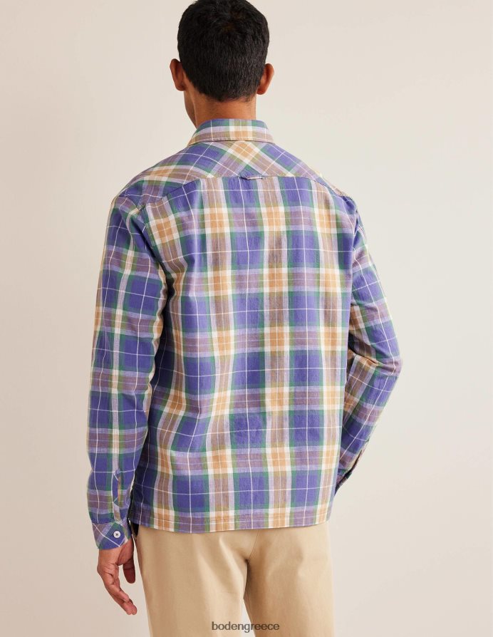 επιταγή μπλε κορσικής είδη ένδυσης casual βαμβακερό καρό πουκάμισο Boden άνδρες 464PH83535