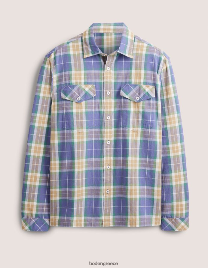 επιταγή μπλε κορσικής είδη ένδυσης casual βαμβακερό καρό πουκάμισο Boden άνδρες 464PH83535