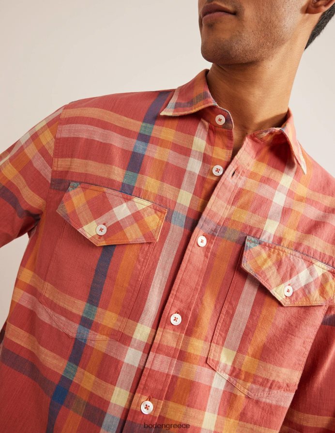 κόκκινη επιταγή είδη ένδυσης casual βαμβακερό καρό πουκάμισο Boden άνδρες 464PH83558