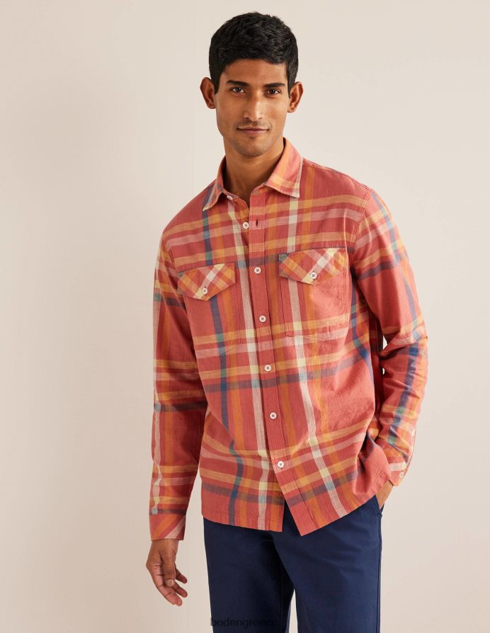 κόκκινη επιταγή είδη ένδυσης casual βαμβακερό καρό πουκάμισο Boden άνδρες 464PH83558