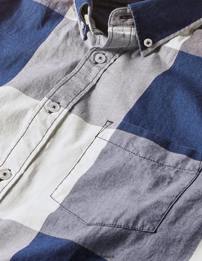 indigo gingham είδη ένδυσης casual καρό πουκάμισο Boden άνδρες 464PH83595