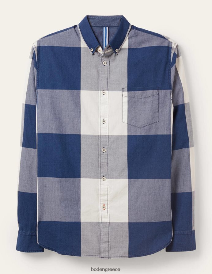 indigo gingham είδη ένδυσης casual καρό πουκάμισο Boden άνδρες 464PH83595