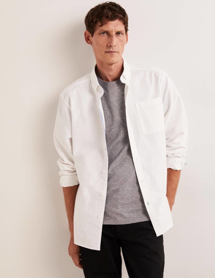 άσπρο είδη ένδυσης πουκάμισο oxford σε λεπτή εφαρμογή Boden άνδρες 464PH83518