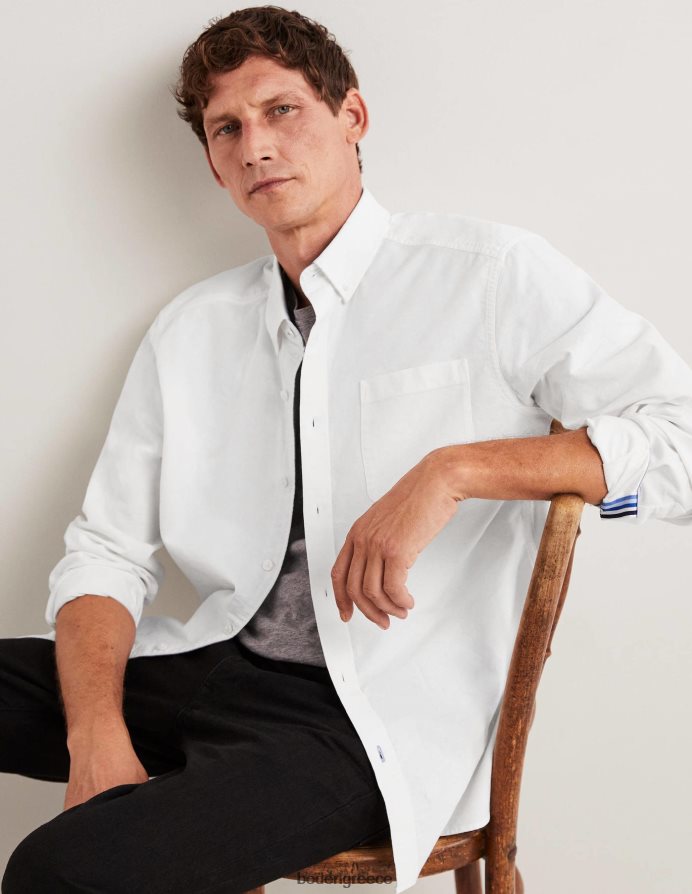 άσπρο είδη ένδυσης πουκάμισο oxford σε λεπτή εφαρμογή Boden άνδρες 464PH83518