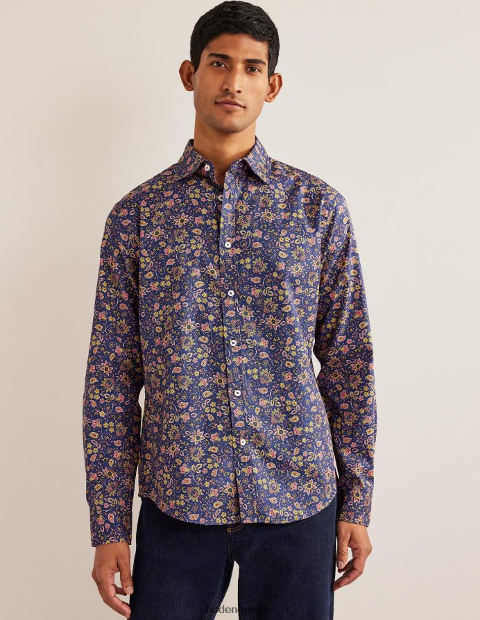 ροδάκινο paisley λουλουδάτο είδη ένδυσης πουκάμισο με γιακά Boden άνδρες 464PH83613