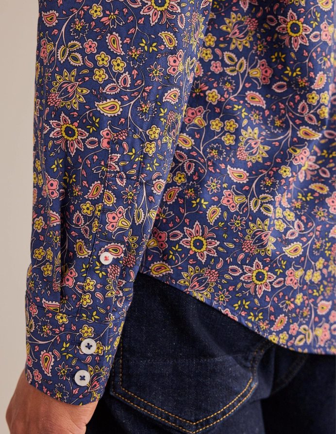 ροδάκινο paisley λουλουδάτο είδη ένδυσης πουκάμισο με γιακά Boden άνδρες 464PH83613