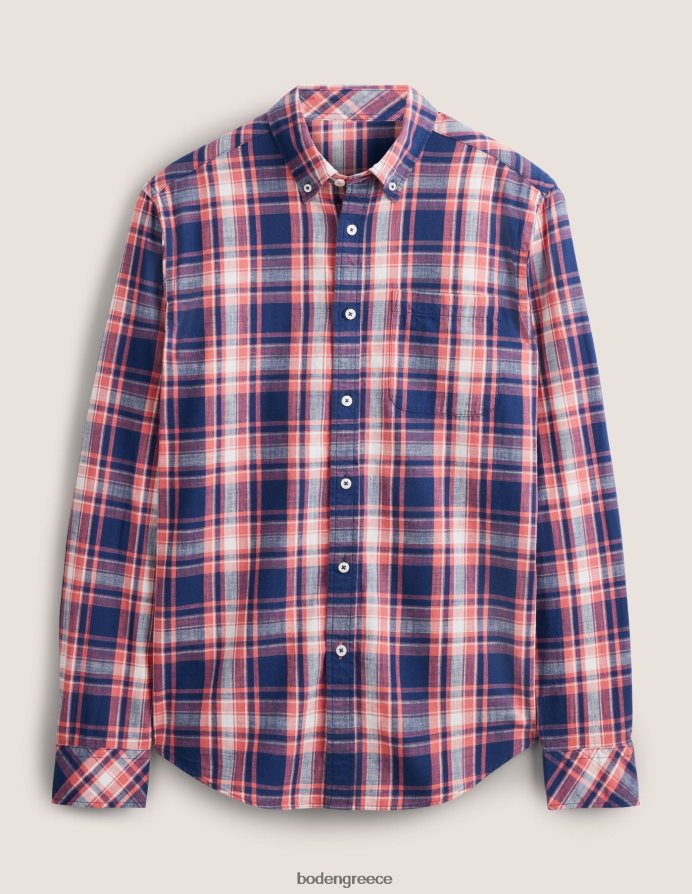 ξεθωριασμένη κόκκινη επιταγή είδη ένδυσης slim fit πουκάμισο με κουμπί Boden άνδρες 464PH83619