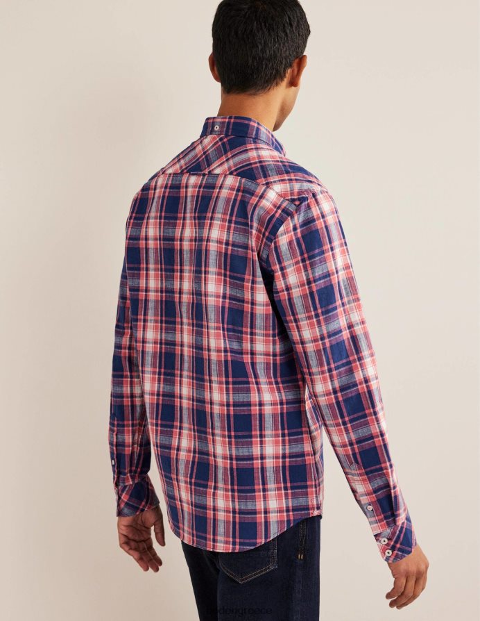 ξεθωριασμένη κόκκινη επιταγή είδη ένδυσης slim fit πουκάμισο με κουμπί Boden άνδρες 464PH83619