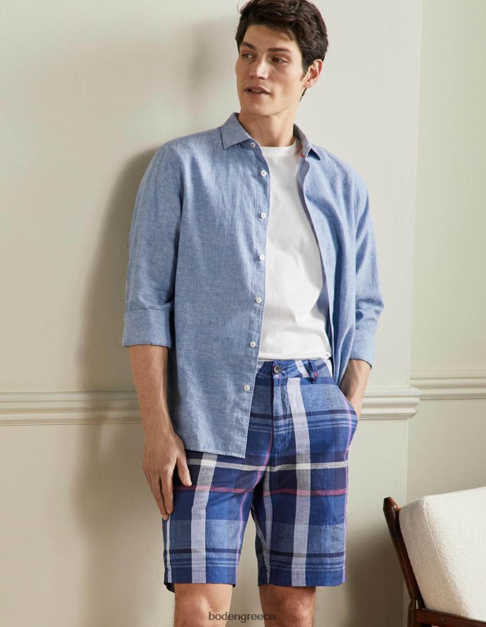 προεδρική μπλε επιταγή είδη ένδυσης βαμβακερό λινό κοντό Boden άνδρες 464PH83563