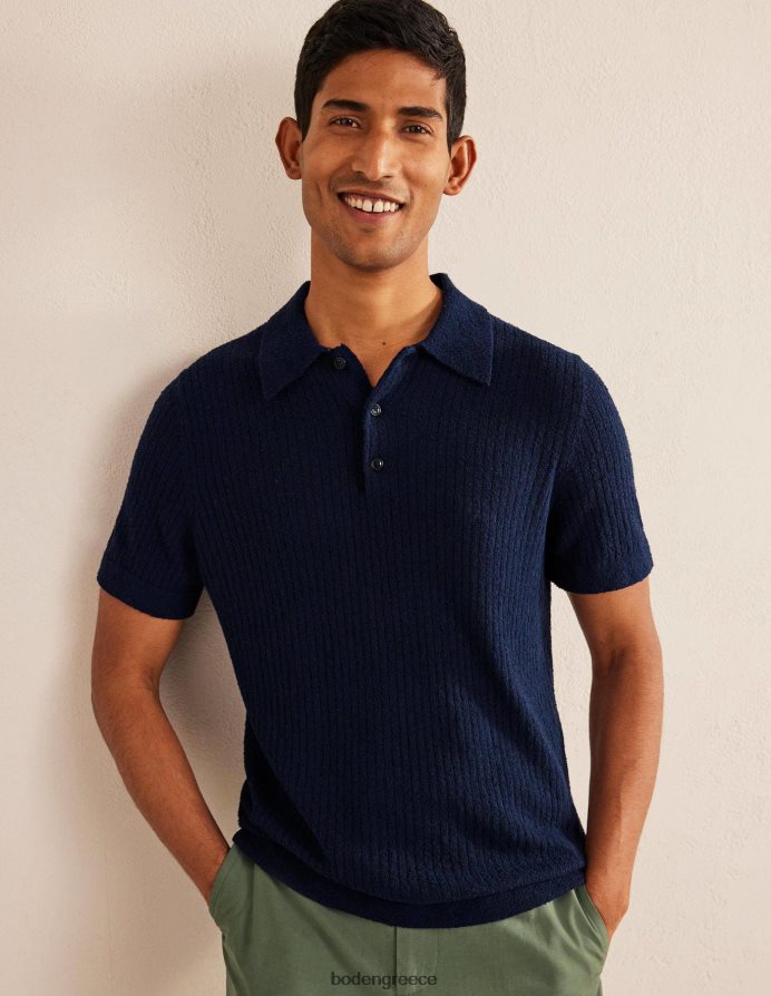 γαλλικό ναυτικό είδη ένδυσης μπουκλ πλεκτό πόλο Boden άνδρες 464PH83497