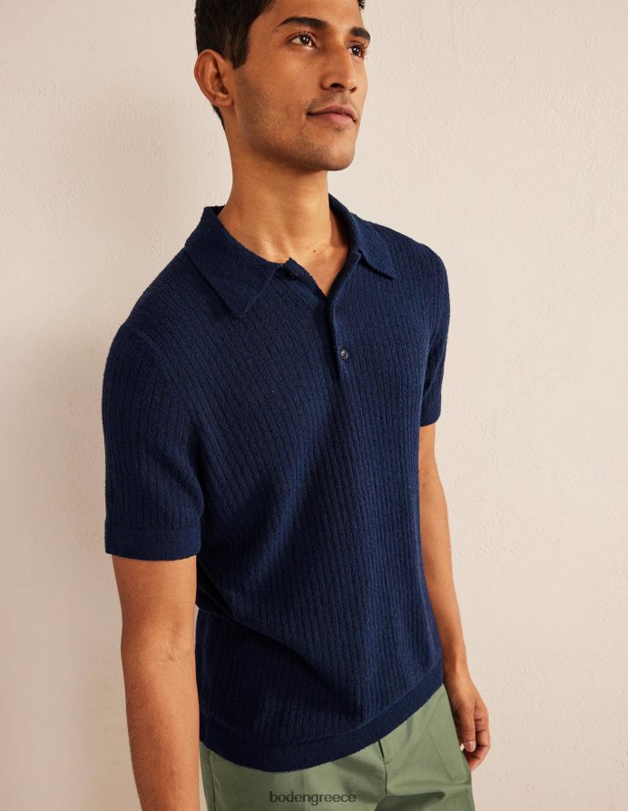 γαλλικό ναυτικό είδη ένδυσης μπουκλ πλεκτό πόλο Boden άνδρες 464PH83497