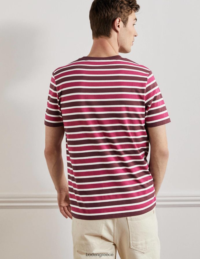 ροζ ρίγα πενελόπης είδη ένδυσης κλασικό βαμβακερό μπλουζάκι Boden άνδρες 464PH83601