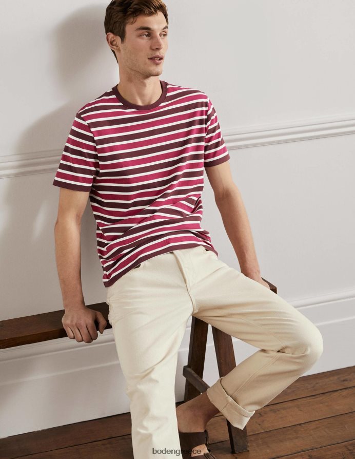 ροζ ρίγα πενελόπης είδη ένδυσης κλασικό βαμβακερό μπλουζάκι Boden άνδρες 464PH83601