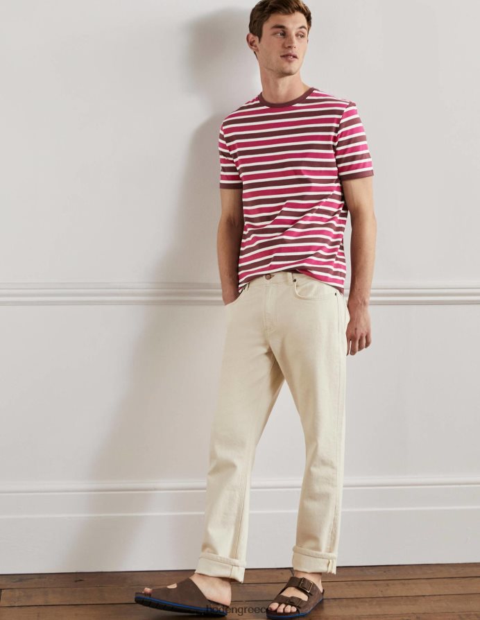 ροζ ρίγα πενελόπης είδη ένδυσης κλασικό βαμβακερό μπλουζάκι Boden άνδρες 464PH83601