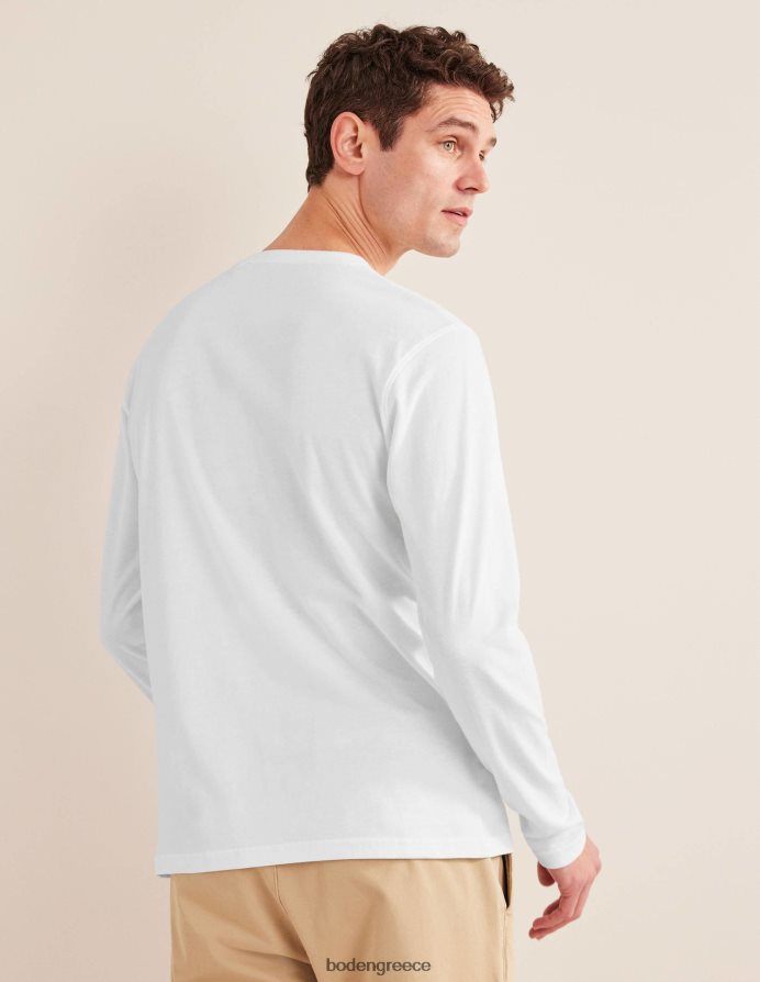 άσπρο είδη ένδυσης μακρυμάνικο μπλουζάκι με λεπτή εφαρμογή Boden άνδρες 464PH83638