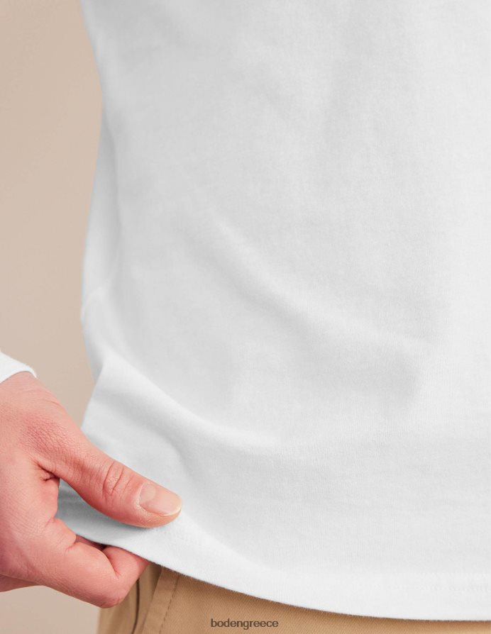 άσπρο είδη ένδυσης μακρυμάνικο μπλουζάκι με λεπτή εφαρμογή Boden άνδρες 464PH83638