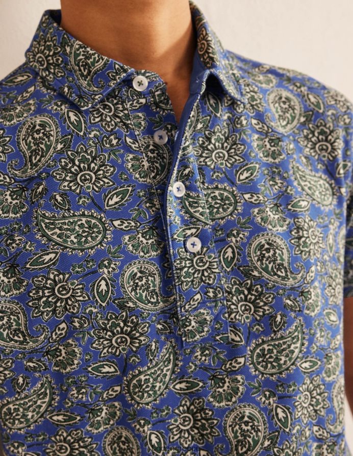 cabana blue paisley είδη ένδυσης λεπτή εφαρμογή πικέ πόλο Boden άνδρες 464PH83501