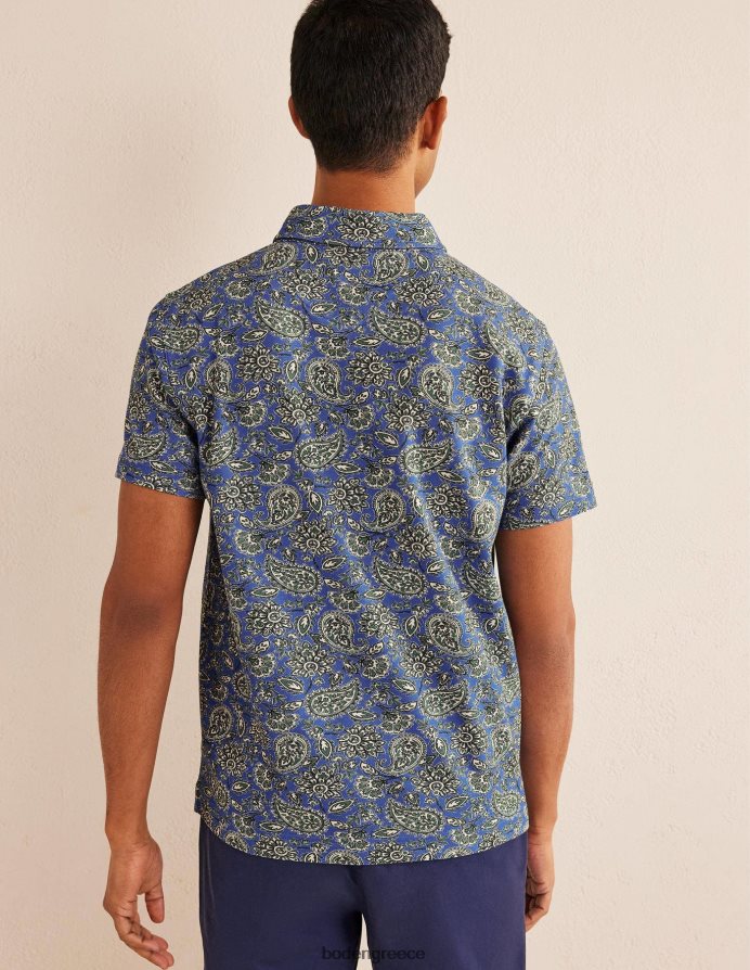 cabana blue paisley είδη ένδυσης λεπτή εφαρμογή πικέ πόλο Boden άνδρες 464PH83501