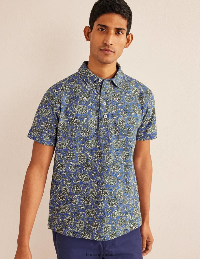 cabana blue paisley είδη ένδυσης λεπτή εφαρμογή πικέ πόλο Boden άνδρες 464PH83501