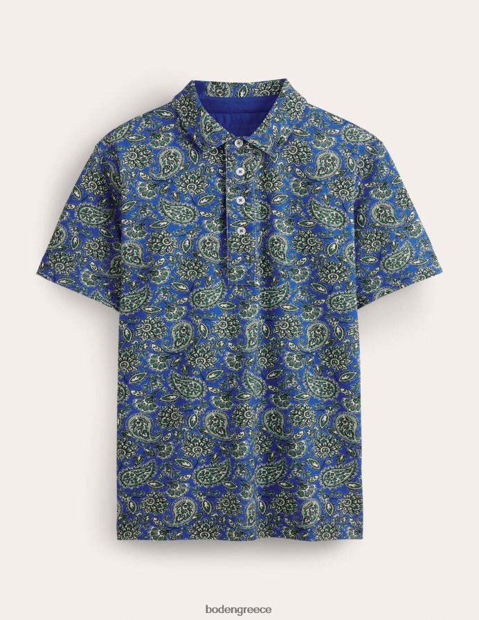 cabana blue paisley είδη ένδυσης λεπτή εφαρμογή πικέ πόλο Boden άνδρες 464PH83501