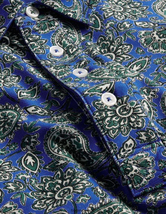cabana blue paisley είδη ένδυσης λεπτή εφαρμογή πικέ πόλο Boden άνδρες 464PH83501