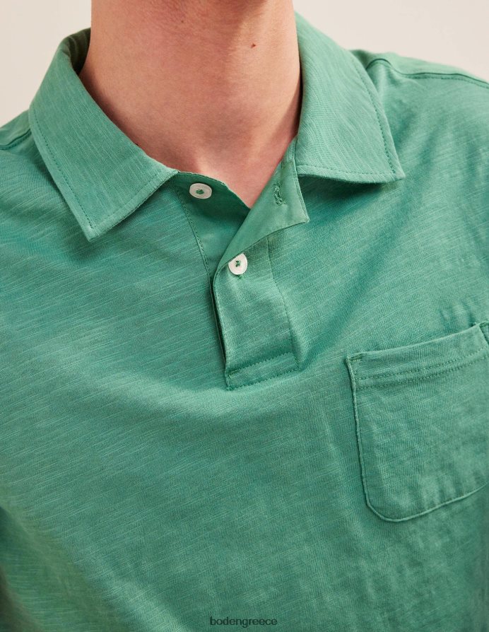 βαθύ πράσινο είδη ένδυσης slub jersey κοντομάνικο πόλο Boden άνδρες 464PH83541