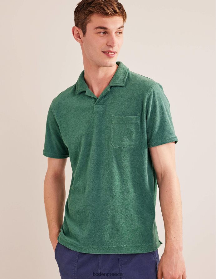 βαθύ πράσινο είδη ένδυσης ανοιχτό γιακά terry polo Boden άνδρες 464PH83502