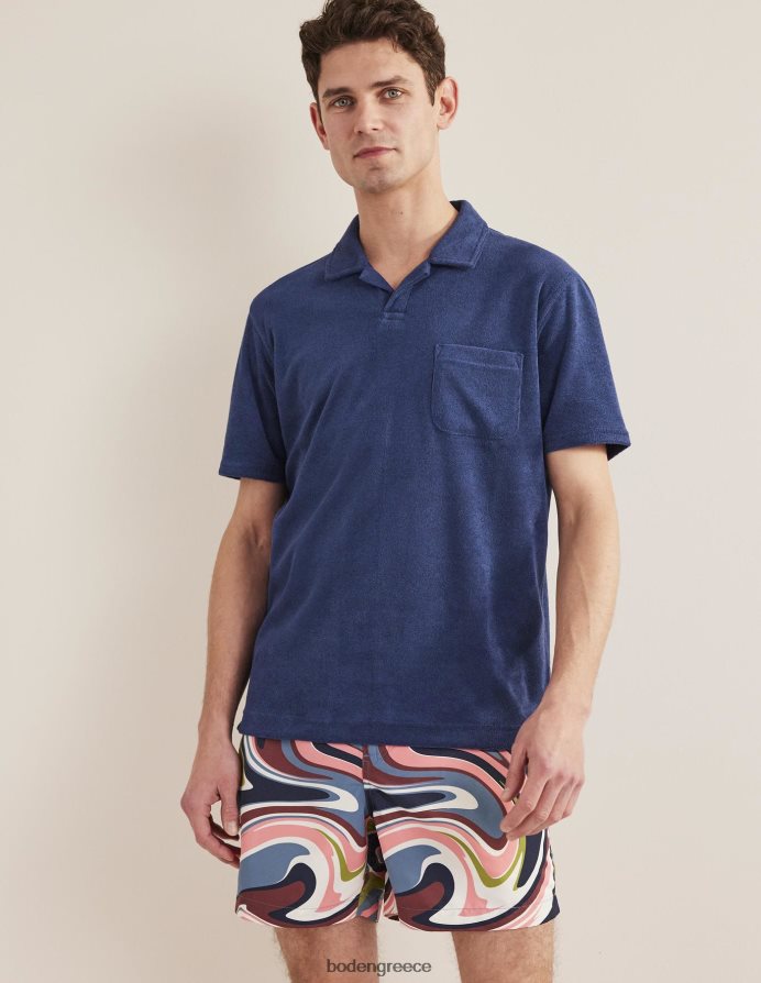 ναυτικό μπλε είδη ένδυσης ανοιχτό γιακά terry polo Boden άνδρες 464PH83620