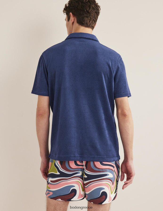 ναυτικό μπλε είδη ένδυσης ανοιχτό γιακά terry polo Boden άνδρες 464PH83620